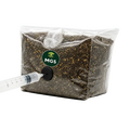 An Inject and Grow bag product photo featuring a mushroom grow kit being inoculated